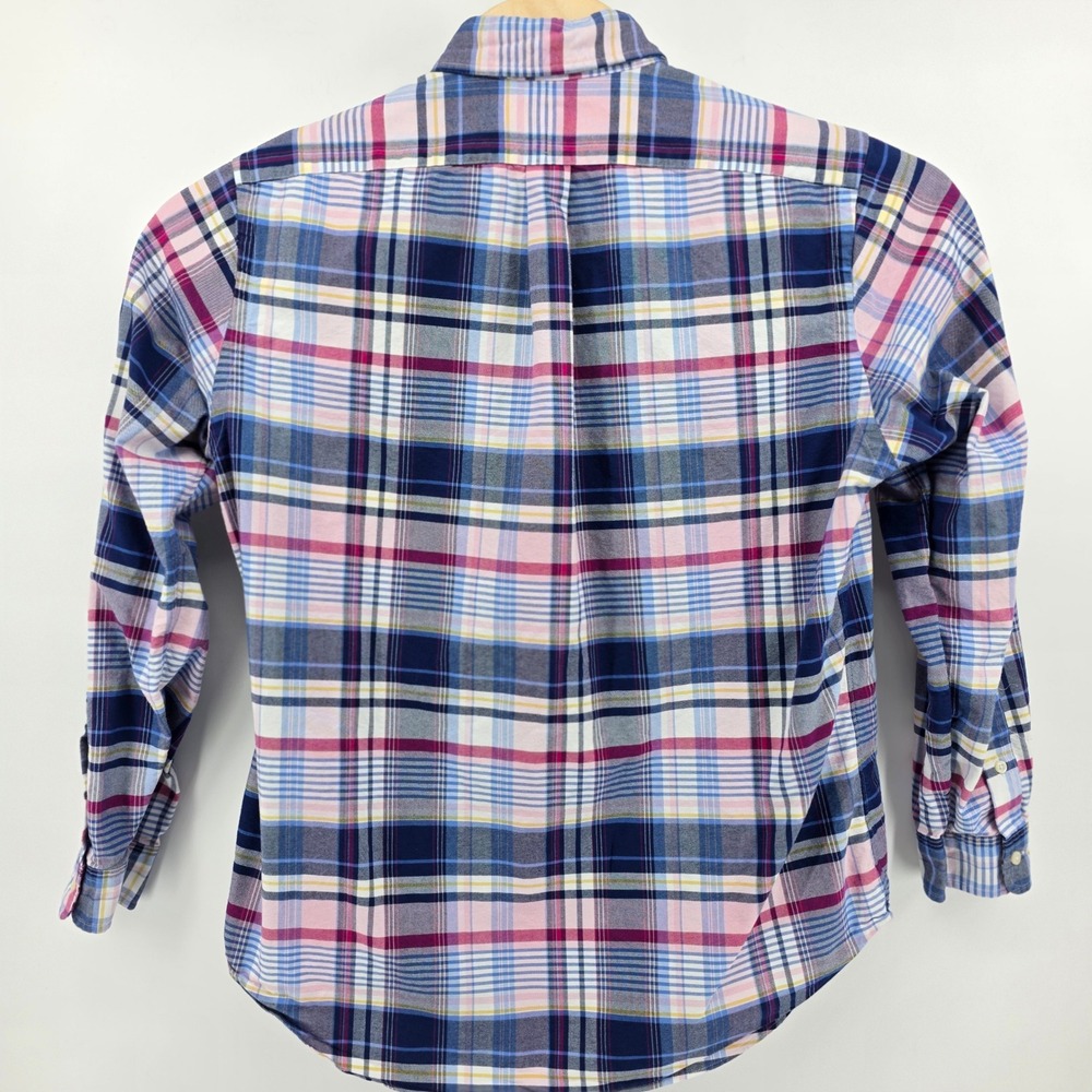 Ralph Lauren Plaid Shirt Mens LRGE Classic Heritage Cotton Button Down Blue Pink - Picture 4 of 10